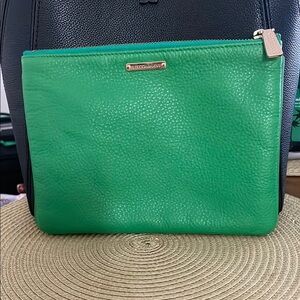 Rebecca Minkoff Green Cosmetic Bag with Gold Zipper
